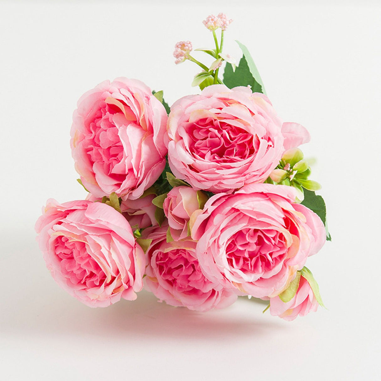 2 Bunches Artificial Peonies Romantic Vivid 6cm Diameter Attractive Decorative Light Weight Faux Peonies Decoration Pink