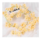 Artificial Flower Rattan Single 1.8m 135pcs Flowers Head Vivid Decorative Silk Plastic Hanging Fake Rattan for Decoration Champagne