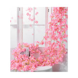 Artificial Flower Rattan Single 1.8m 135pcs Flowers Head Vivid Decorative Silk Plastic Hanging Fake Rattan for Decoration Light Pink