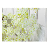 Artificial Flower Rattan Single 1.8m 135pcs Flowers Head Vivid Decorative Silk Plastic Hanging Fake Rattan for Decoration White