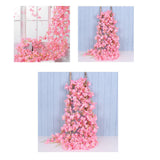 1.8m 256 Simulated Artificial Sakura Flower Garland Hanging Vines for Spring Home Room Wedding Party Decor Dark Pink - Rear View