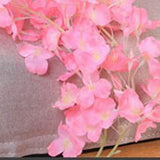 1.8m 256 Simulated Artificial Sakura Flower Garland Hanging Vines for Spring Home Room Wedding Party Decor Dark Pink