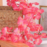1.8m 256 Simulated Artificial Sakura Flower Garland Hanging Vines for Spring Home Room Wedding Party Decor Rose Red