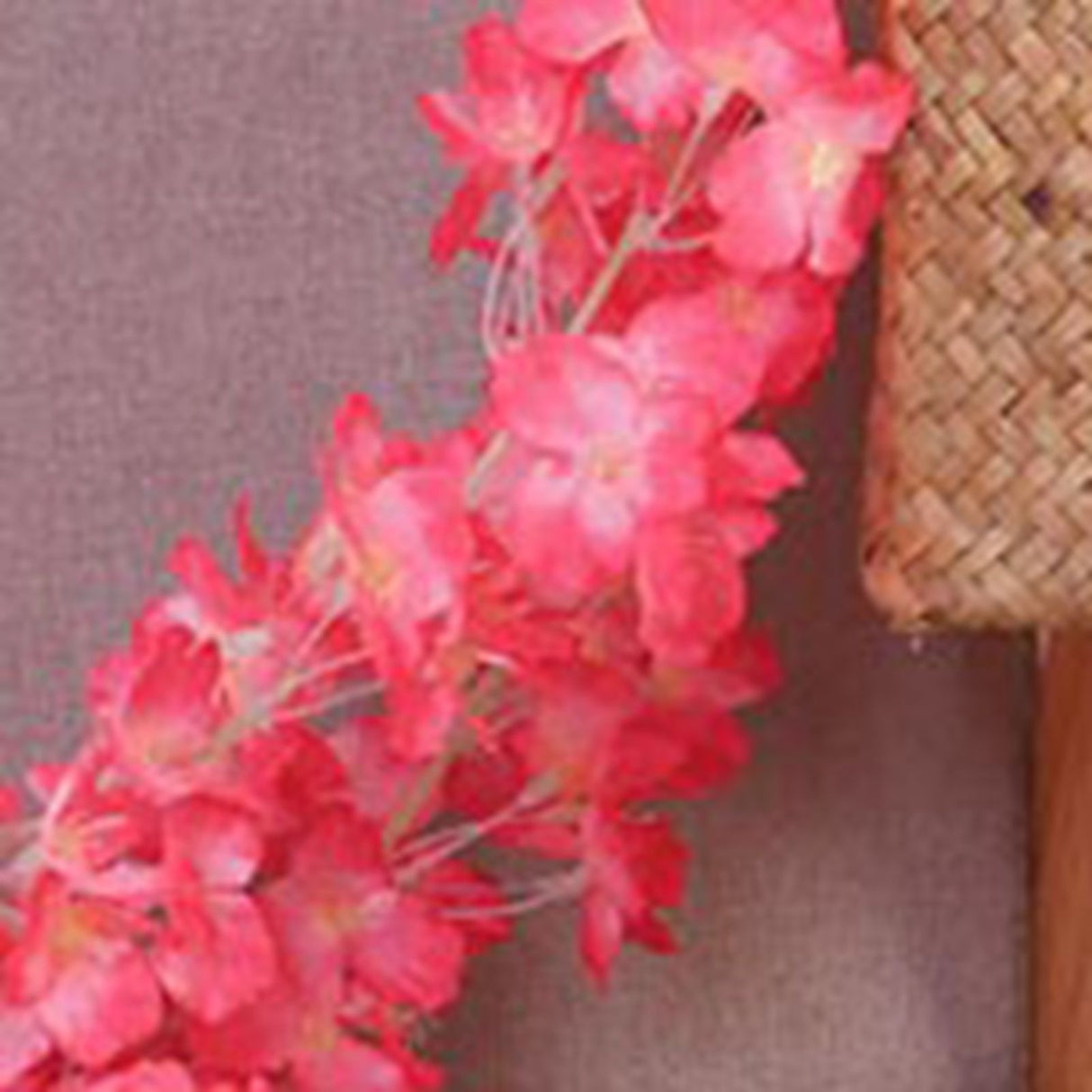 1.8m 256 Simulated Artificial Sakura Flower Garland Hanging Vines for Spring Home Room Wedding Party Decor Rose Red