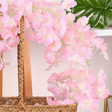 1.8m 256 Simulated Artificial Sakura Flower Garland Hanging Vines for Spring Home Room Wedding Party Decor Light Pink