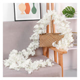 1.8m 256 Simulated Artificial Sakura Flower Garland Hanging Vines for Spring Home Room Wedding Party Decor White