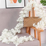 1.8m 256 Simulated Artificial Sakura Flower Garland Hanging Vines for Spring Home Room Wedding Party Decor White - Side View