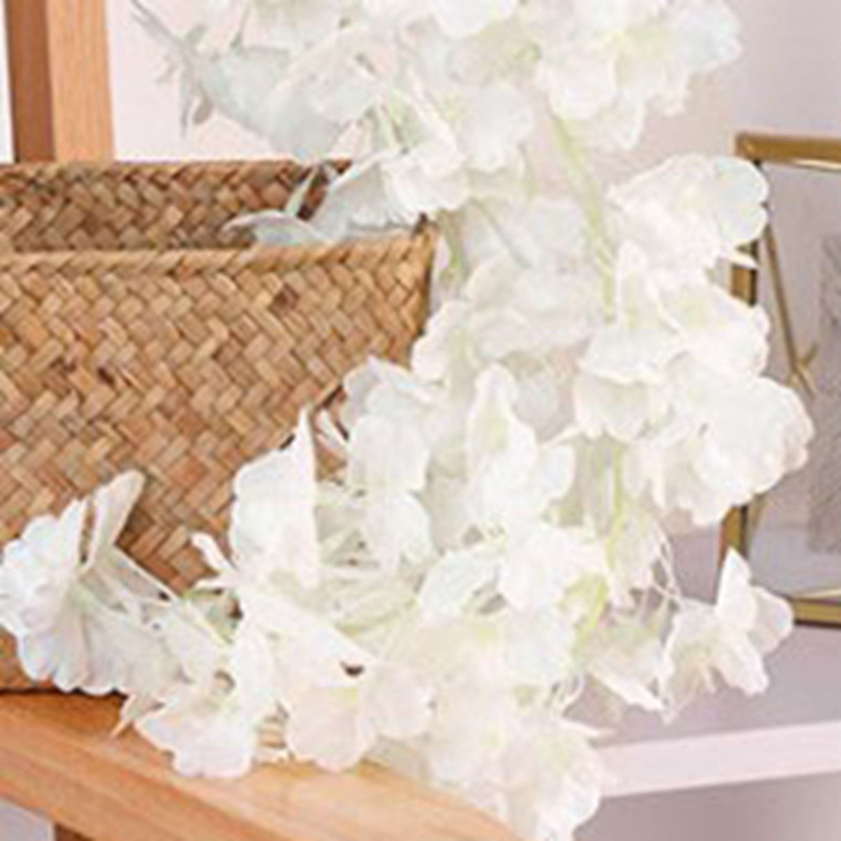 1.8m 256 Simulated Artificial Sakura Flower Garland Hanging Vines for Spring Home Room Wedding Party Decor White