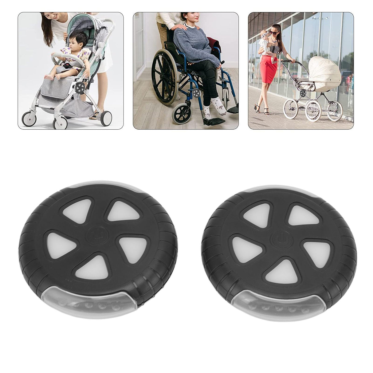1 Pair Stroller Lights Waterproof Easy to Install LED Stroller Lights Stroller Safety Lights for Wheelchair