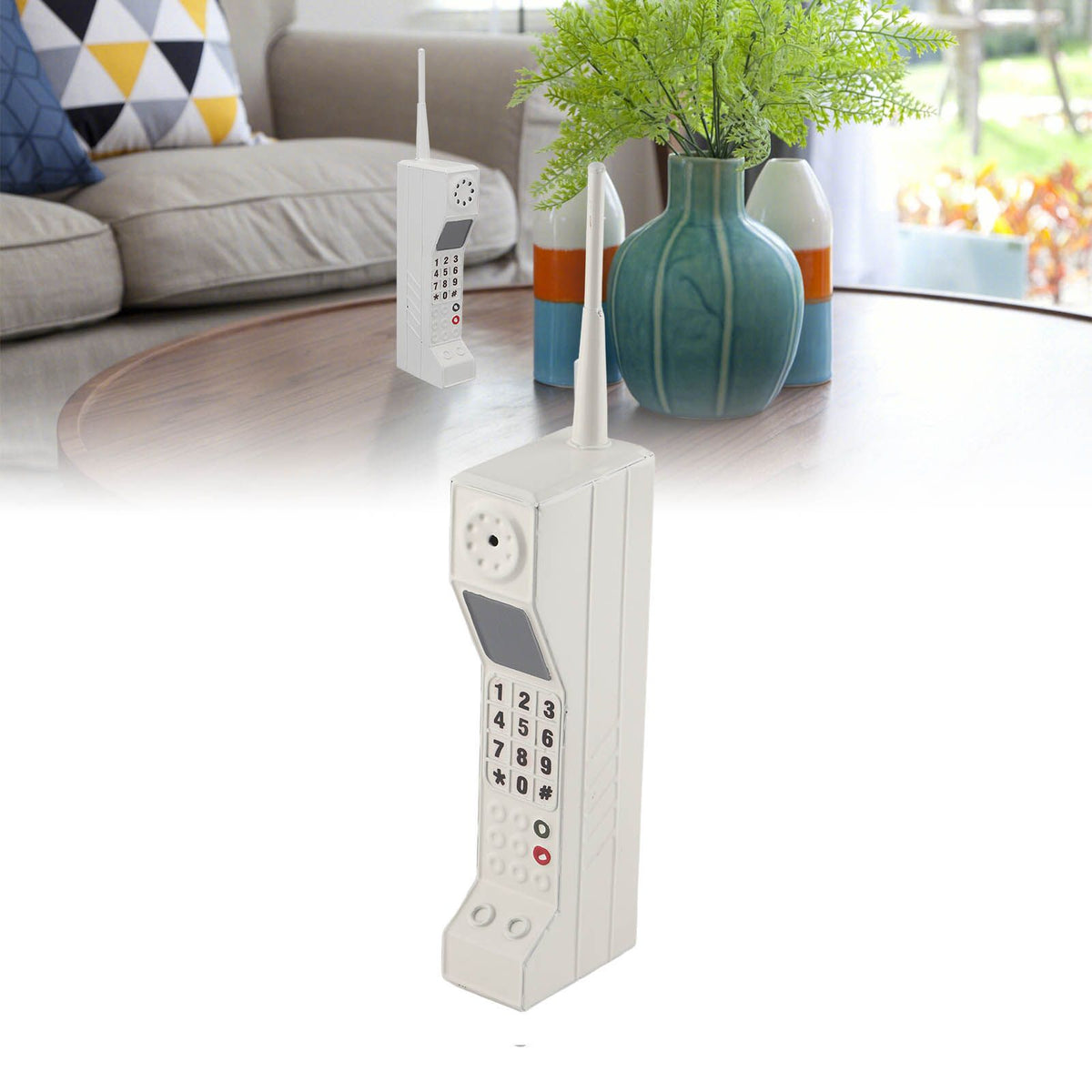 Retro Cellphone Model Old Fashioned Cellular Phone Model Ornament Vintage Simulation Photographic Props for Home Stage White