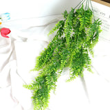 2pcs Artificial Hanging Plants Fern Plastic Green Fake Wall Hanging Ferns Plants for Garden Wedding Decoration - Extra Image