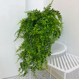 2pcs Artificial Hanging Plants Fern Plastic Green Fake Wall Hanging Ferns Plants for Garden Wedding Decoration - Extra Image