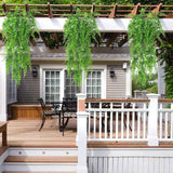 2pcs Artificial Hanging Plants Fern Plastic Green Fake Wall Hanging Ferns Plants for Garden Wedding Decoration