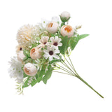 Artificial Flower Exquisite Lifelike Silk Cloth Faux Flower for Photography Wedding Home Shop Decoration Champagne - Side View