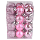 72Pcs Christmas Balls Hanging Decorative Christmas Tree Balls for Christmas Weddings Engagements Anniversaries Parties Pink - Side View