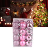 72Pcs Christmas Balls Hanging Decorative Christmas Tree Balls for Christmas Weddings Engagements Anniversaries Parties Pink - Rear View