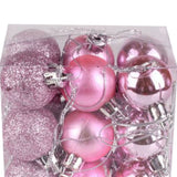 72Pcs Christmas Balls Hanging Decorative Christmas Tree Balls for Christmas Weddings Engagements Anniversaries Parties Pink - Close-Up Angle
