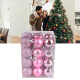 72Pcs Christmas Balls Hanging Decorative Christmas Tree Balls for Christmas Weddings Engagements Anniversaries Parties Pink - Extra Image