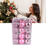 72Pcs Christmas Balls Hanging Decorative Christmas Tree Balls for Christmas Weddings Engagements Anniversaries Parties Pink - Extra Image