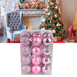 72Pcs Christmas Balls Hanging Decorative Christmas Tree Balls for Christmas Weddings Engagements Anniversaries Parties Pink