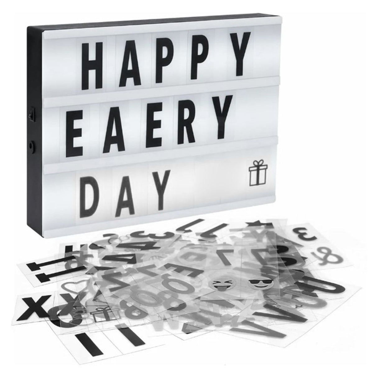 Cinema Light Box with Letters DIY Warm Light Up Letter Box with 96 Lettering Sticker for Room Decoration