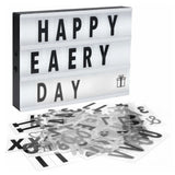 Cinema Light Box with Letters DIY Warm Light Up Letter Box with 96 Lettering Sticker for Room Decoration