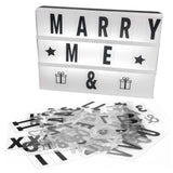 Cinema Light Box with Letters DIY Warm Light Up Letter Box with 96 Lettering Sticker for Room Decoration - Close-Up Angle