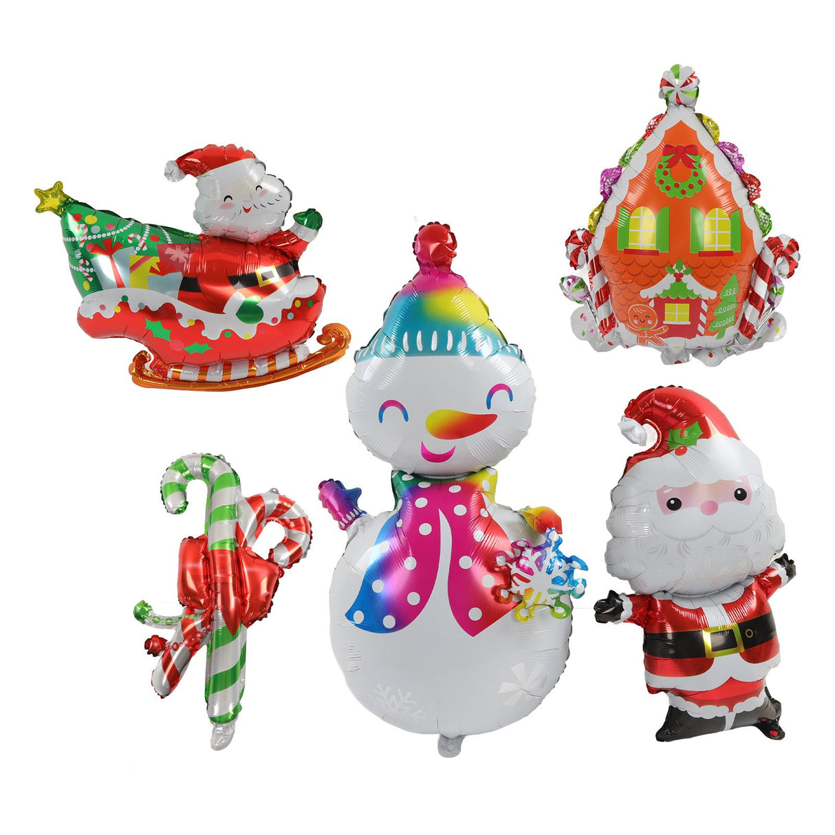 Christmas Foil Balloons Father Christmas Sleigh Father Christmas Snowman Candy House Christmas Ballons Decoration Kit