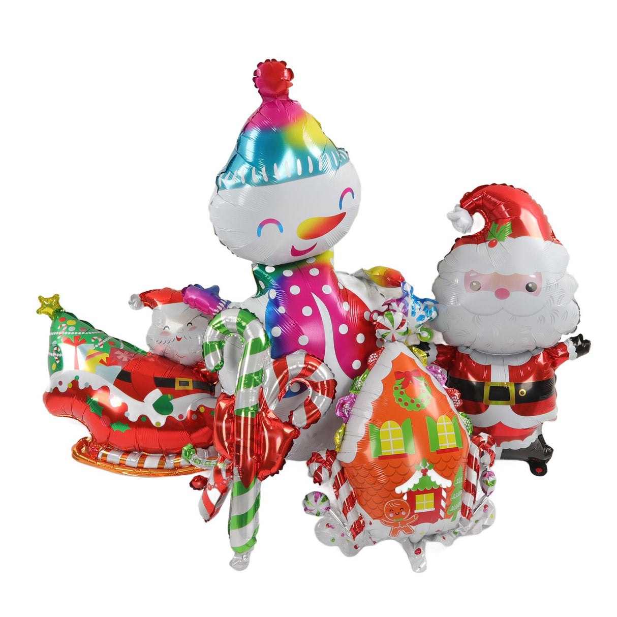 Christmas Foil Balloons Father Christmas Sleigh Father Christmas Snowman Candy House Christmas Ballons Decoration Kit