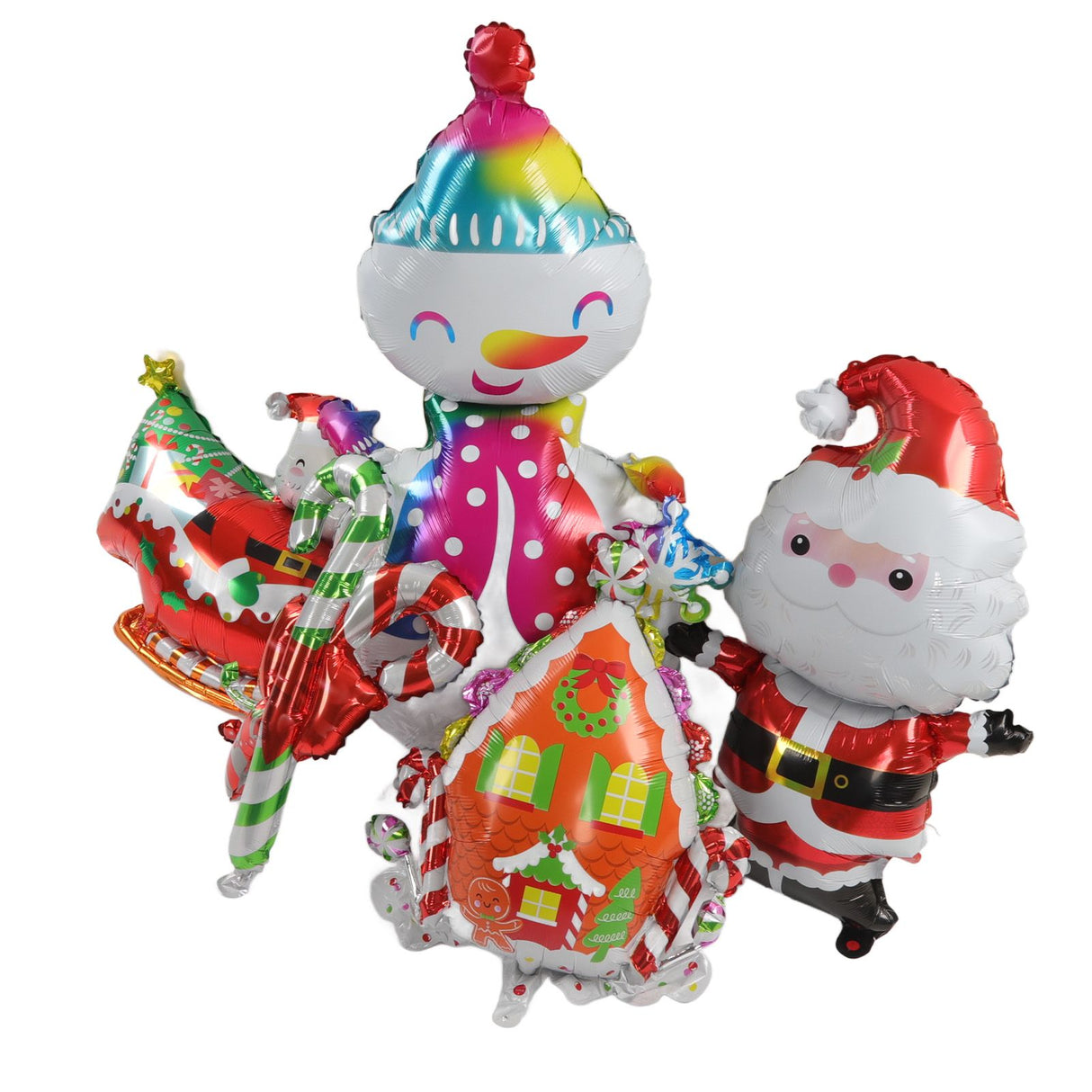 Christmas Foil Balloons Father Christmas Sleigh Father Christmas Snowman Candy House Christmas Ballons Decoration Kit