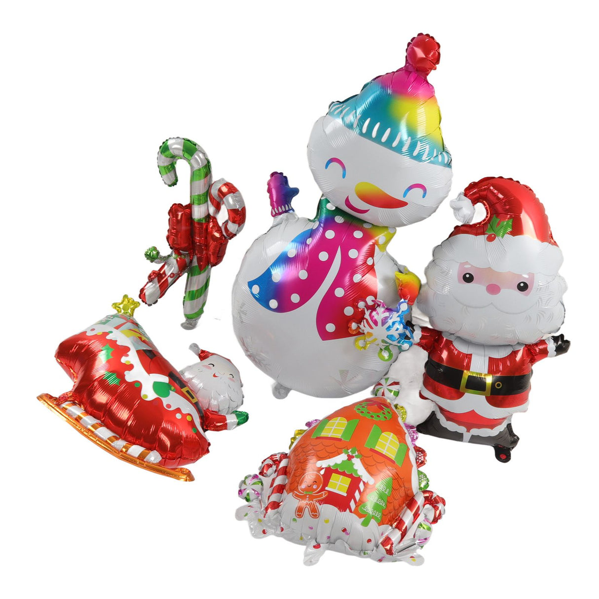 Christmas Foil Balloons Father Christmas Sleigh Father Christmas Snowman Candy House Christmas Ballons Decoration Kit