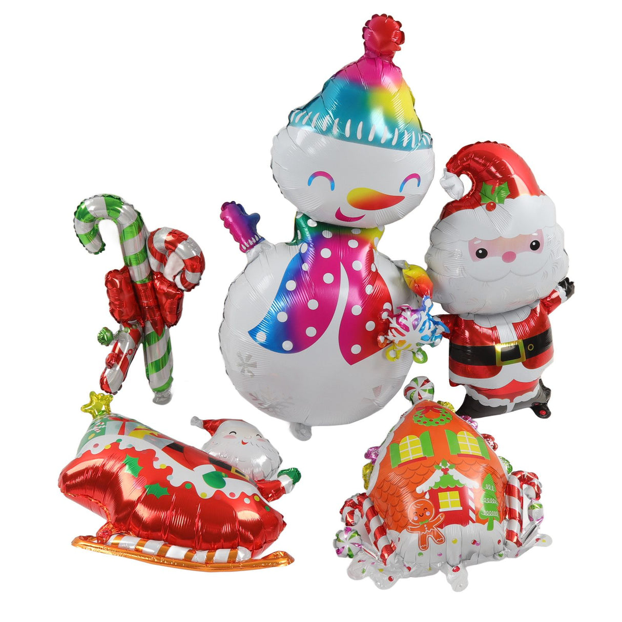 Christmas Foil Balloons Father Christmas Sleigh Father Christmas Snowman Candy House Christmas Ballons Decoration Kit
