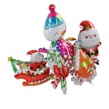 Christmas Foil Balloons Father Christmas Sleigh Father Christmas Snowman Candy House Christmas Ballons Decoration Kit