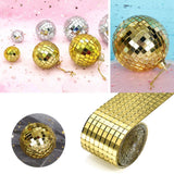 4X100CM 1464 Grains Self Adhesive Mosaic Tiles Wall Sticker Innovative DIY Glass Mirrors Sticker Home Decoration KTV Sticker Gold