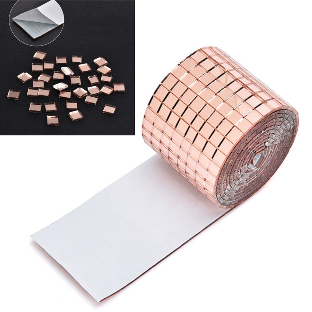 4X100CM 1464 Grains Self Adhesive Mosaic Tiles Wall Sticker Innovative DIY Glass Mirrors Sticker Home Decoration KTV Sticker Rose Gold