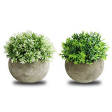 2 PCS Simulated Plant Bonsai Semicircular Ball Pulp Bonsai Desktop Green Plants Potted Ornaments White Green