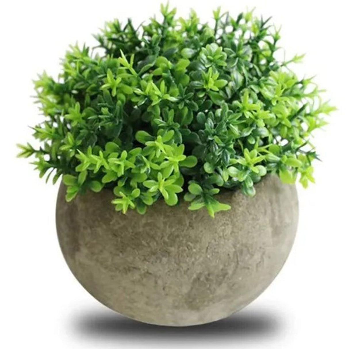 2 PCS Simulated Plant Bonsai Semicircular Ball Pulp Bonsai Desktop Green Plants Potted Ornaments White Green