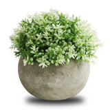 2 PCS Simulated Plant Bonsai Semicircular Ball Pulp Bonsai Desktop Green Plants Potted Ornaments White Green