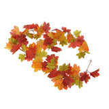 Maple Leaf Fall Garland Vivid Artificial Autumn Foliage Hanging Vine Garland for Thanksgiving Home Decoration