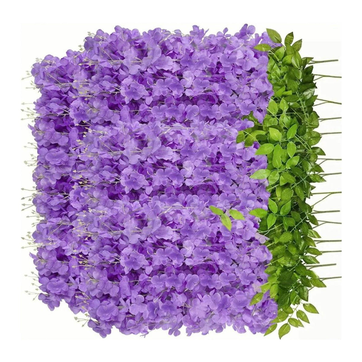 14PCS Ceiling Artificial Wisteria Flower Six Leaf Purple Blue Fake Vines Decoration for Wedding Home Ornament