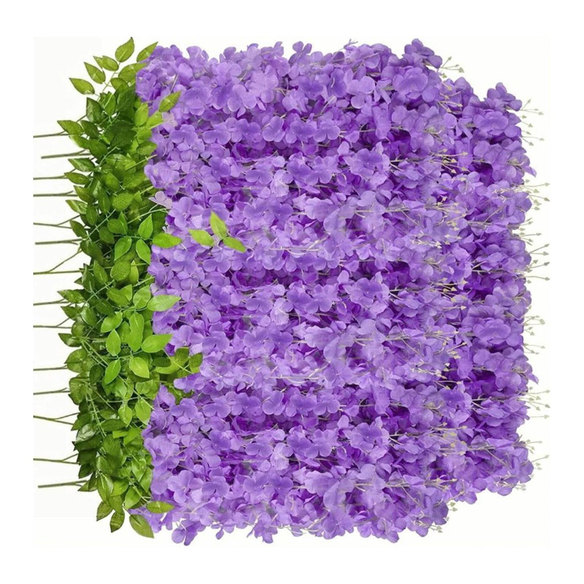 14PCS Ceiling Artificial Wisteria Flower Six Leaf Purple Blue Fake Vines Decoration for Wedding Home Ornament