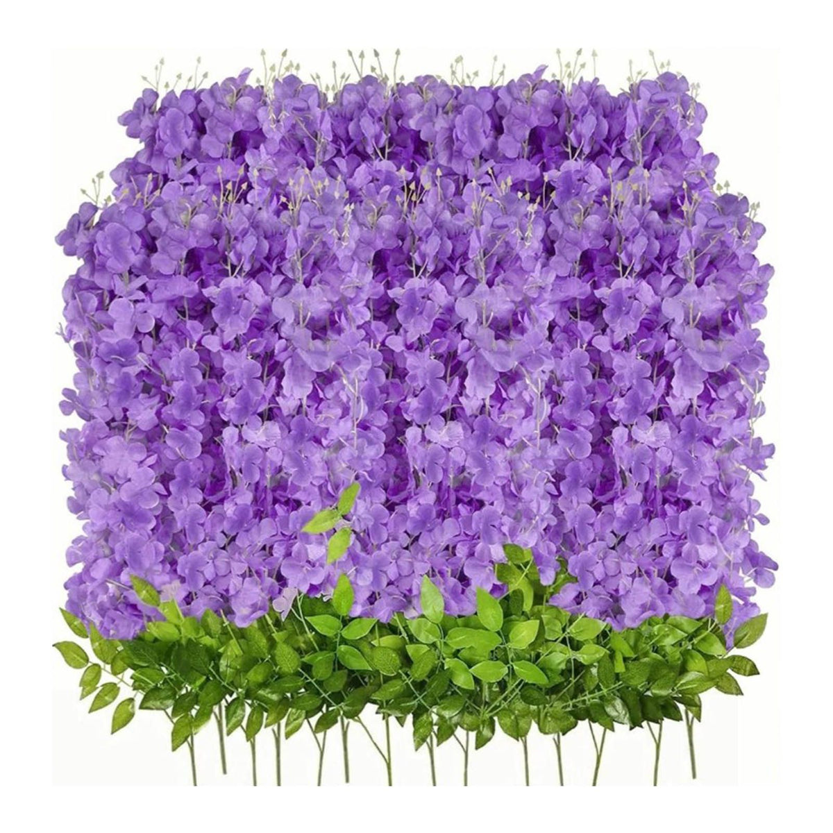 14PCS Ceiling Artificial Wisteria Flower Six Leaf Purple Blue Fake Vines Decoration for Wedding Home Ornament
