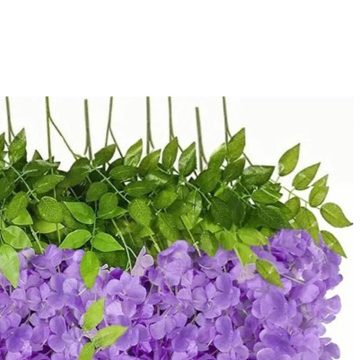 14PCS Ceiling Artificial Wisteria Flower Six Leaf Purple Blue Fake Vines Decoration for Wedding Home Ornament