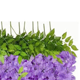 14PCS Ceiling Artificial Wisteria Flower Six Leaf Purple Blue Fake Vines Decoration for Wedding Home Ornament