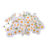 100pcs Artificial Little Daisy Lovely DIY Handcraft Silk Little Daisy for Offices Weddings White - Front View