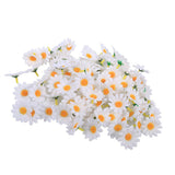 100pcs Artificial Little Daisy Lovely DIY Handcraft Silk Little Daisy for Offices Weddings White - Side View