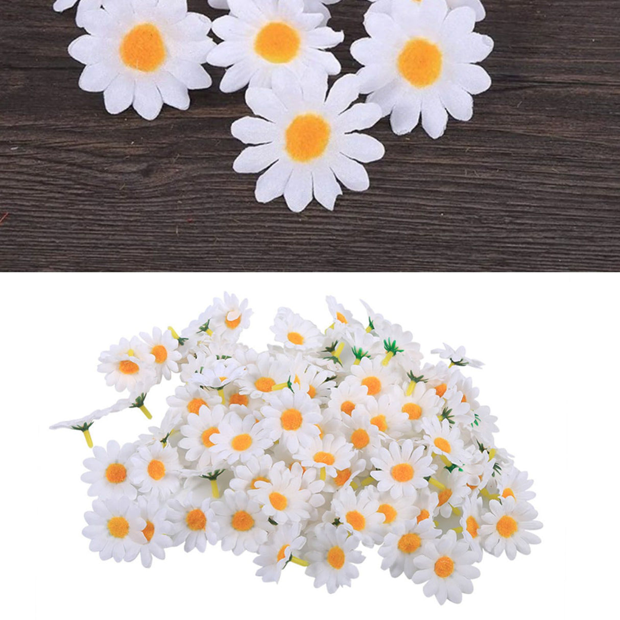 100pcs Artificial Little Daisy Lovely DIY Handcraft Silk Little Daisy for Offices Weddings White