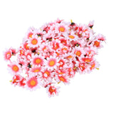 100pcs Artificial Little Daisy Lovely DIY Handcraft Silk Little Daisy for Offices Weddings Pink White - Front View