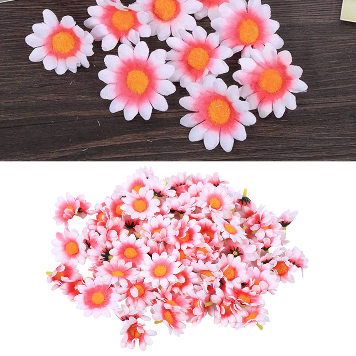 100pcs Artificial Little Daisy Lovely DIY Handcraft Silk Little Daisy for Offices Weddings Pink White