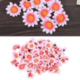 100pcs Artificial Little Daisy Lovely DIY Handcraft Silk Little Daisy for Offices Weddings Pink White - 45-Degree Angle